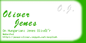 oliver jenes business card